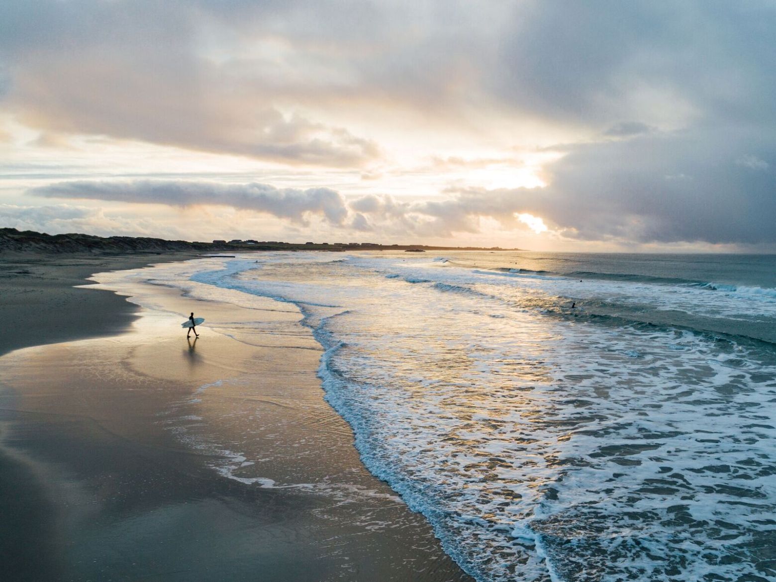 Lonely surfer on Bore Beach